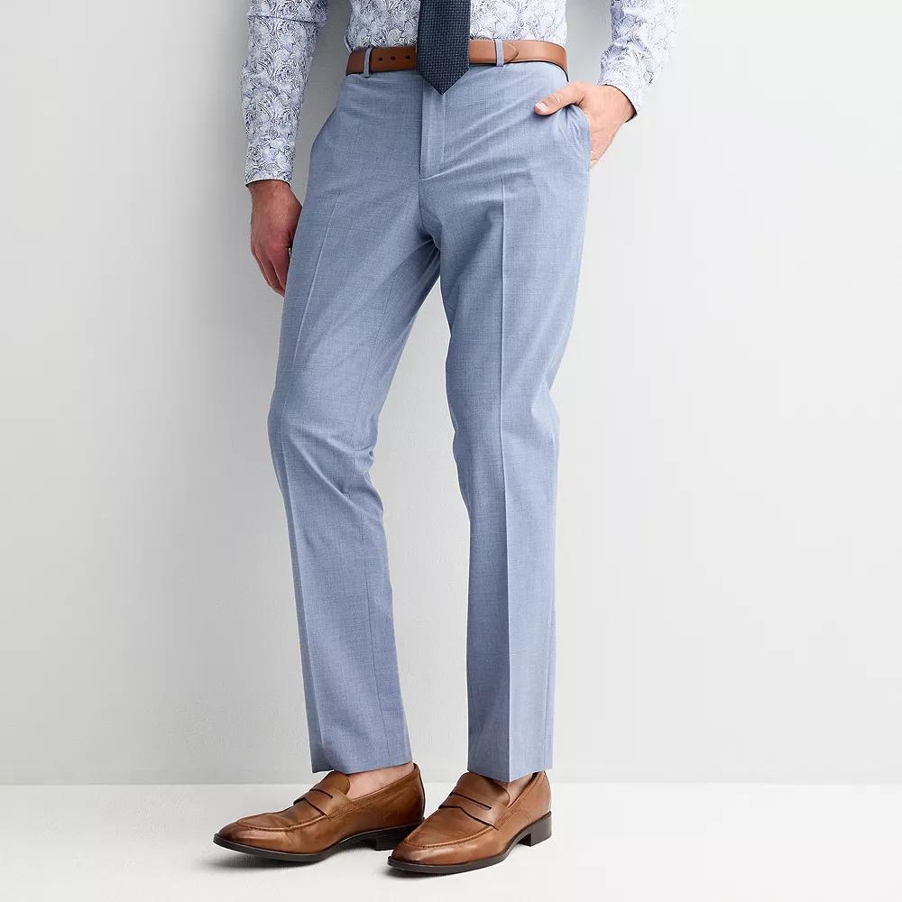 Men's Apt. 9® Premier Flex Performance Slim-Fit Washable Suit Pants, Size: 38 X 32, Blue Plaid Product Image