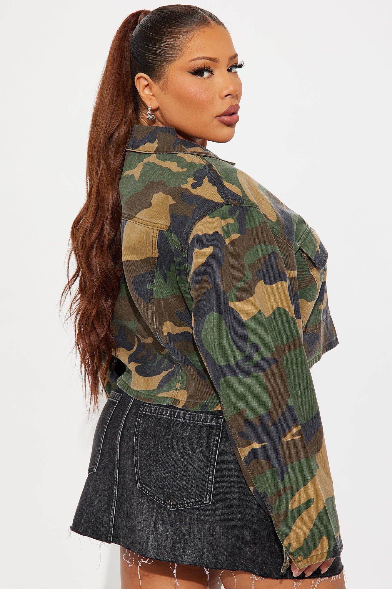 Army Brat Cropped Camo Jacket - Camouflage Female Product Image