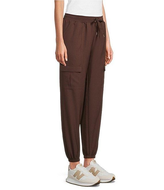 Kinesis Woven Elastic Cinched Cuff Ribbed Waistband Flap Pocket Ankle Joggers Product Image