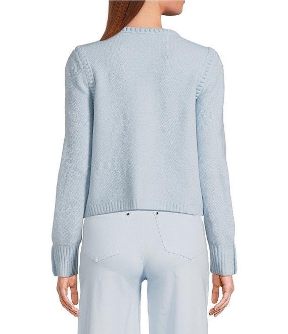 A Loves A Long Sleeve Button Cuff Crew Neck Front Pocket Cardigan Product Image