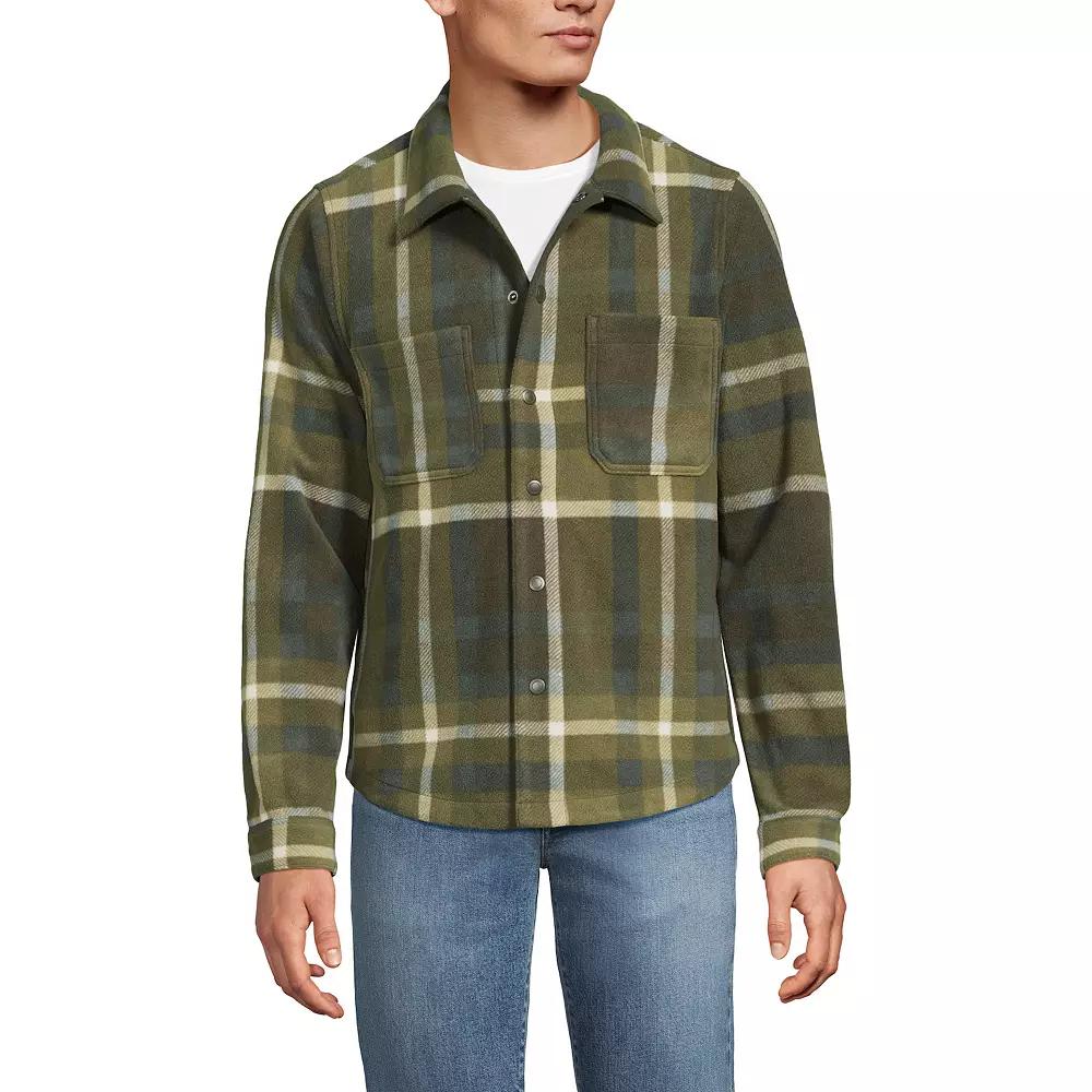 Men's Lands' End Fleece Shirt Jacket,  Product Image