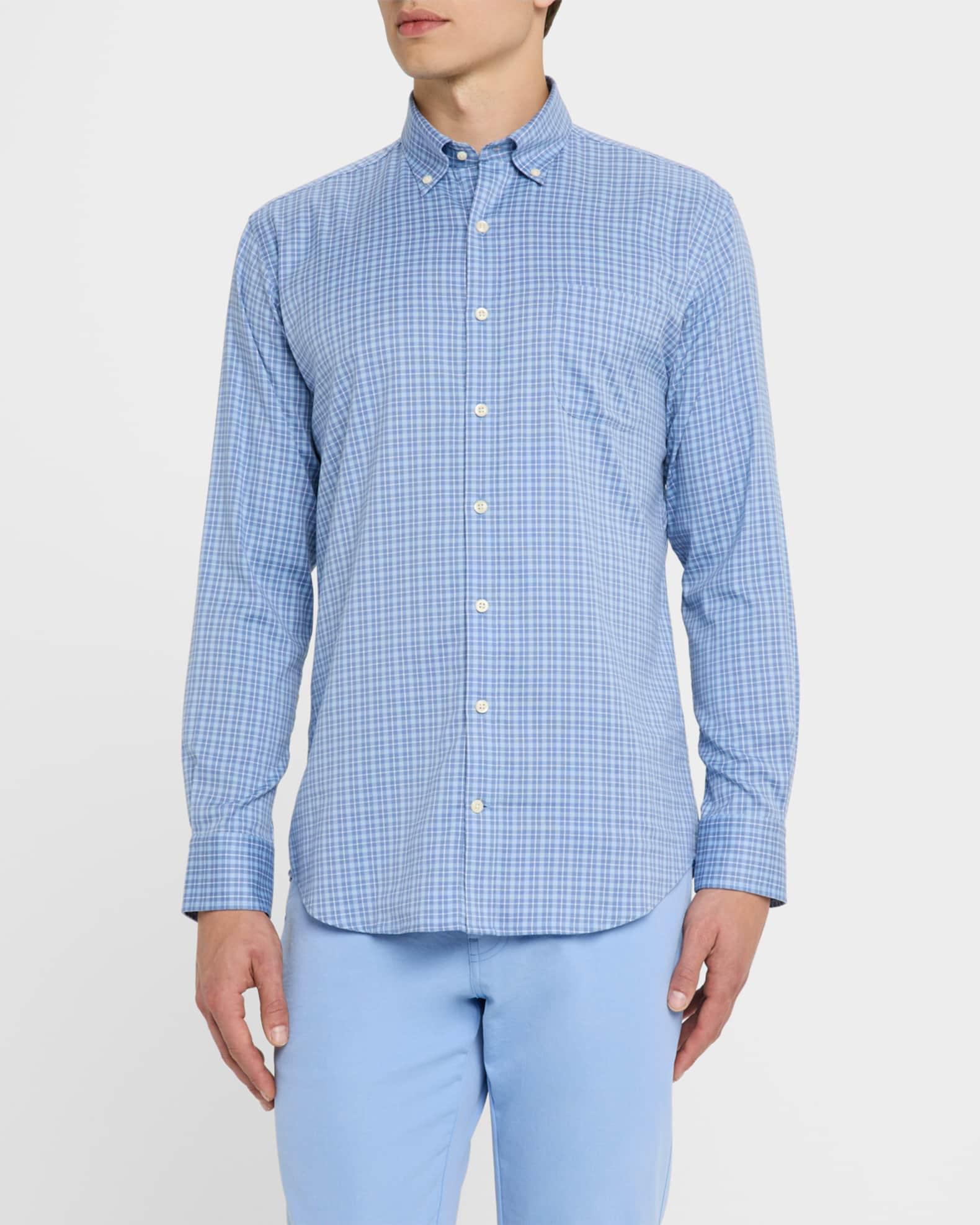 Men's Caspian Plaid Cotton-Stretch Sport Shirt Product Image
