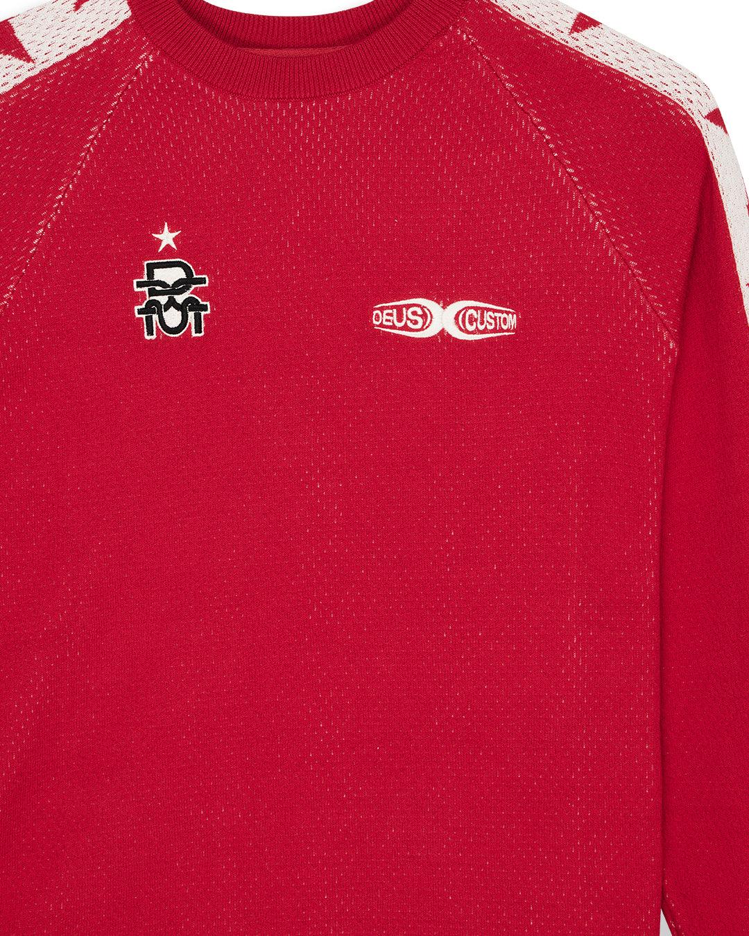 Icon Mesh Knit Top - Poinsettia Red Product Image