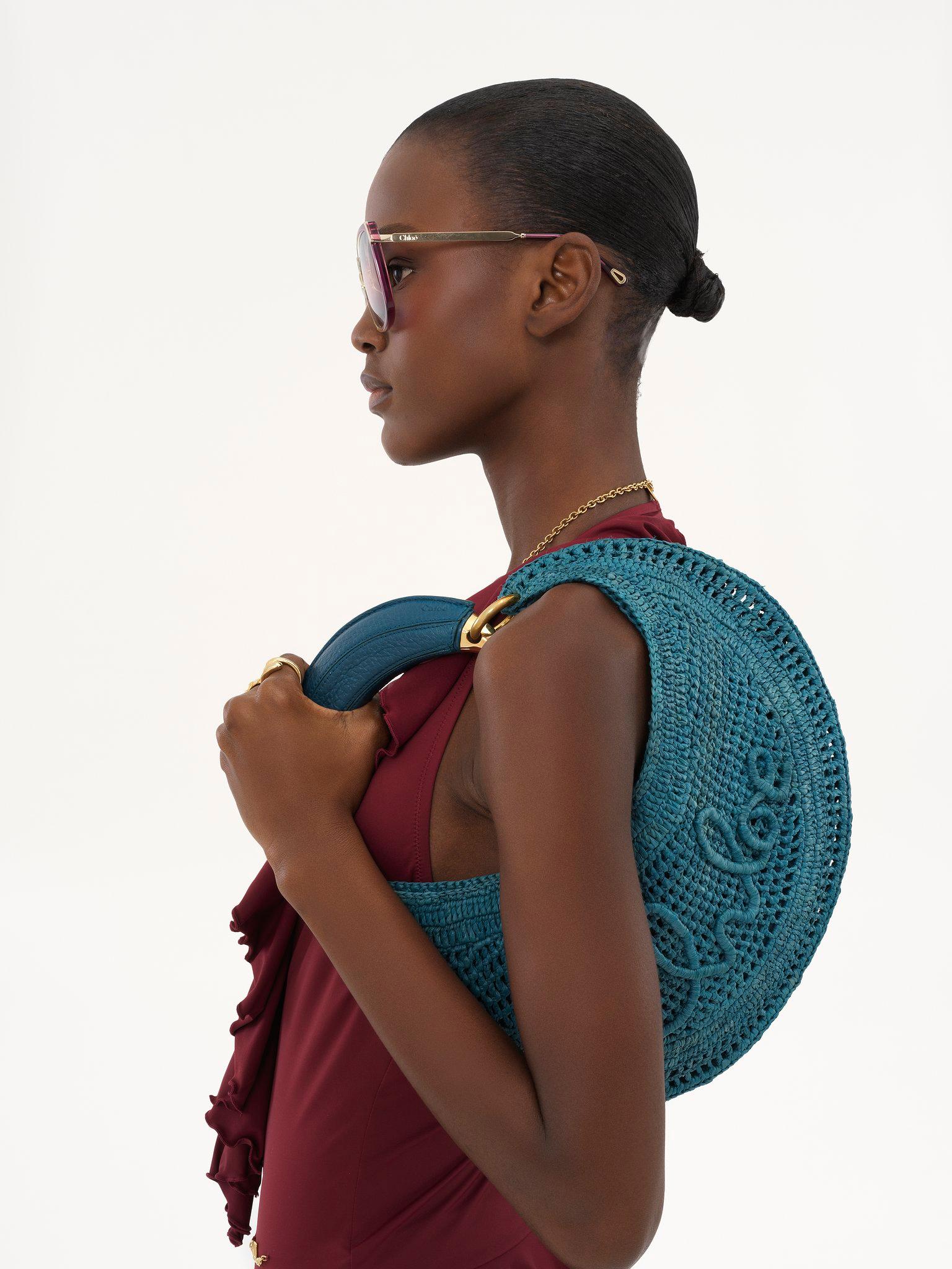 Summer Banana hobo bag in raffia Product Image