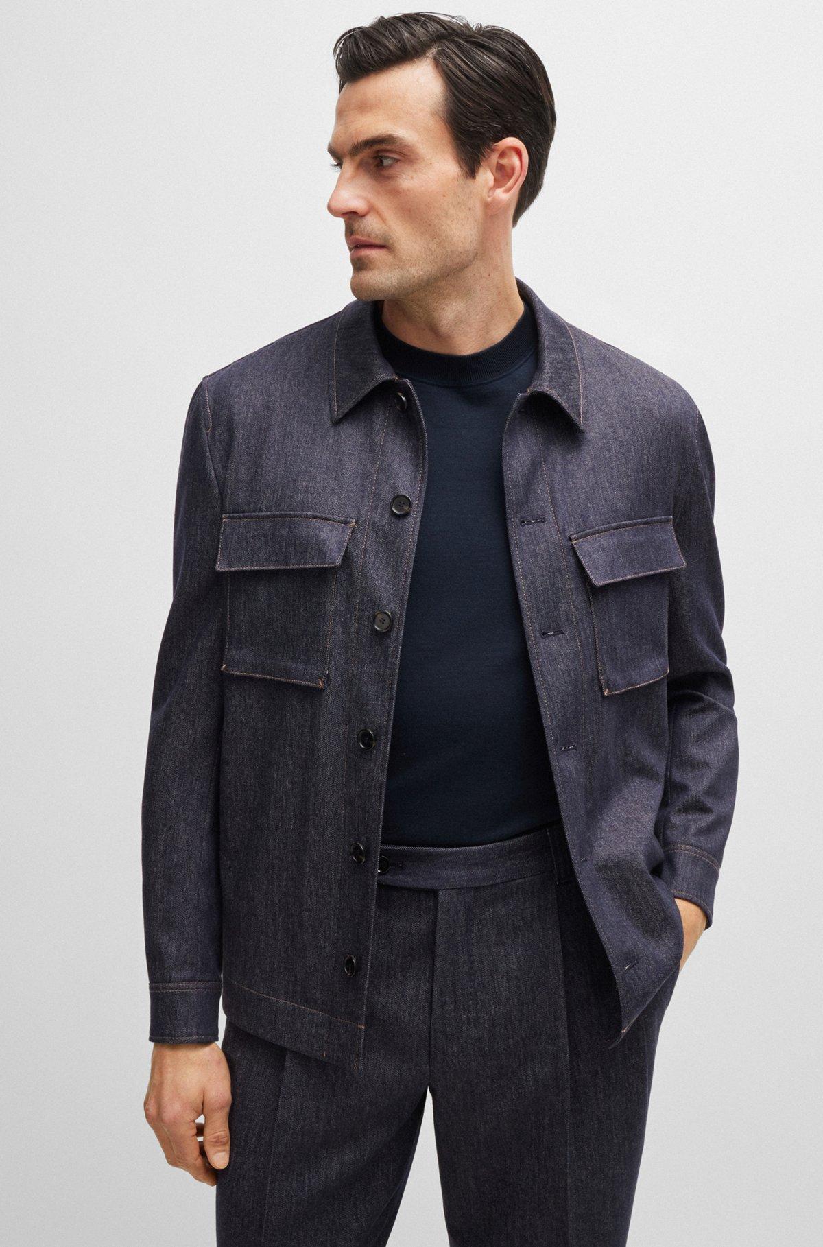 Regular-fit T-shirt in two-tone cotton and cashmere Product Image