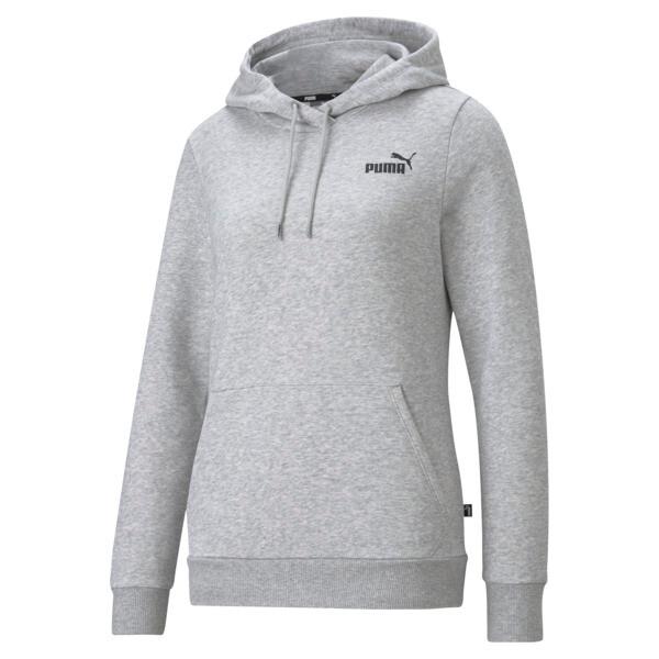 PUMA Essentials Small Logo Women's Hoodie in Light Grey Heather Product Image