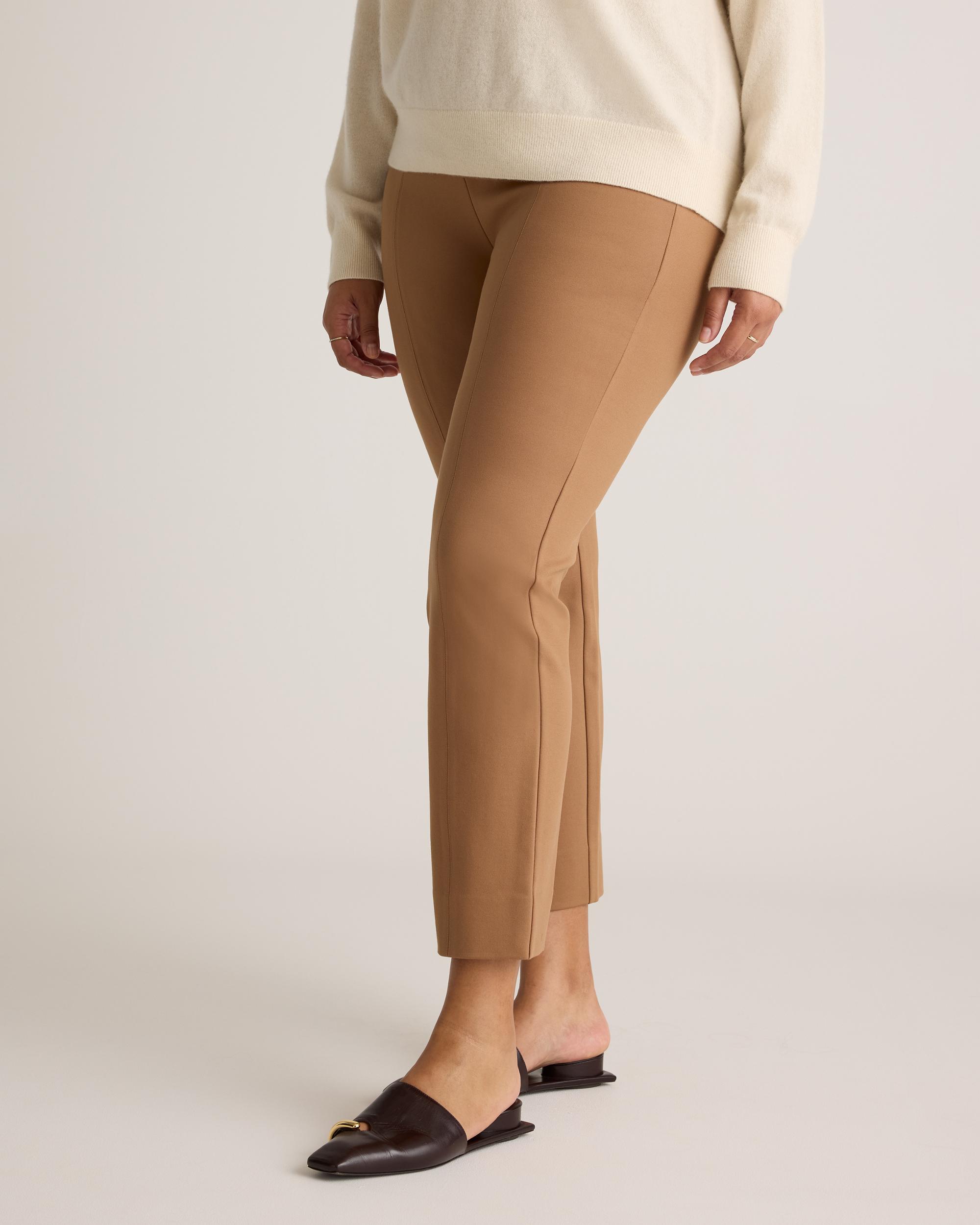 Quince | Women's Ultra-Stretch Ponte Pintuck Ankle Pants Size XL, Rayon Product Image
