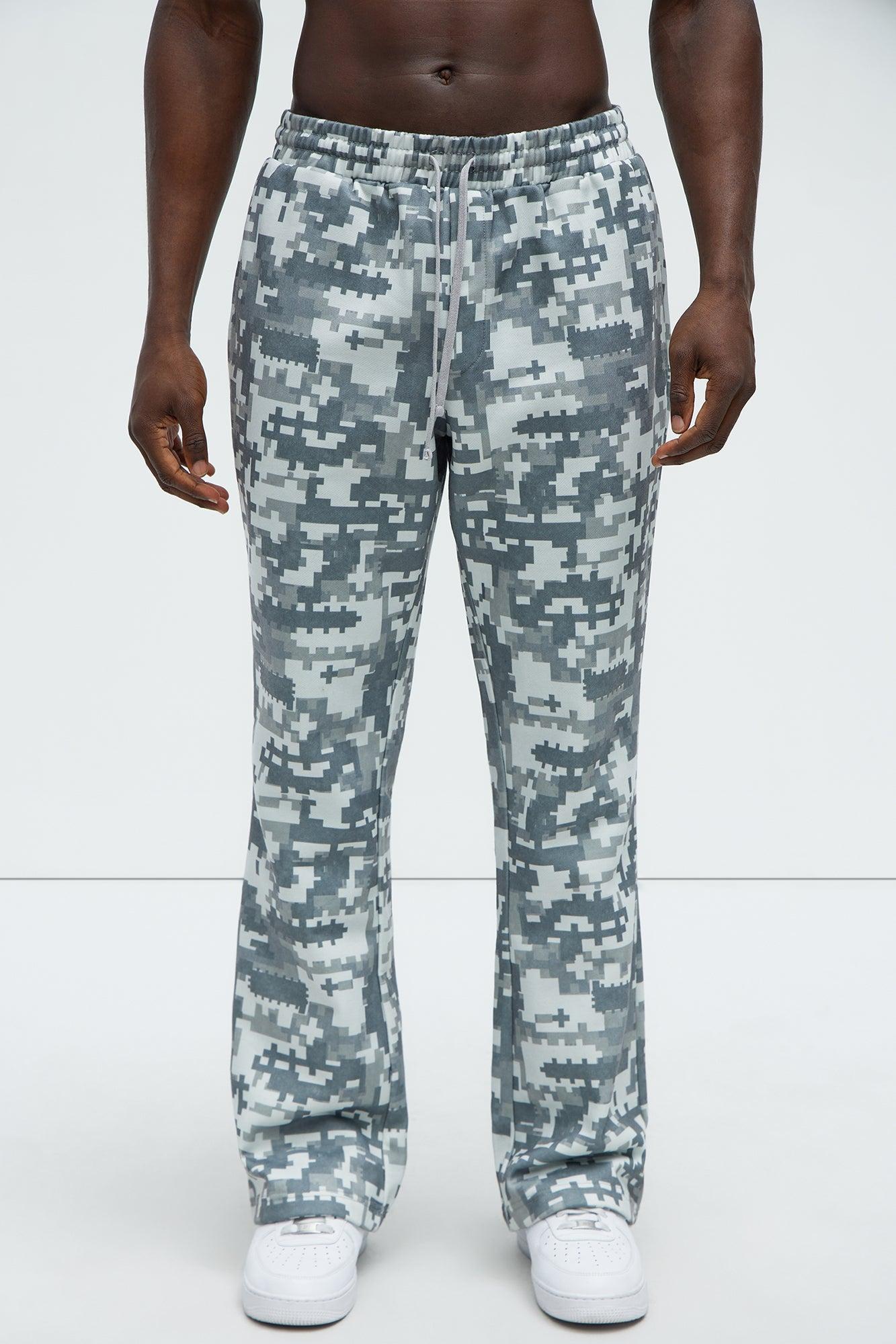 Digi Camo Skinny Flare Sweatpants - Grey/combo Product Image