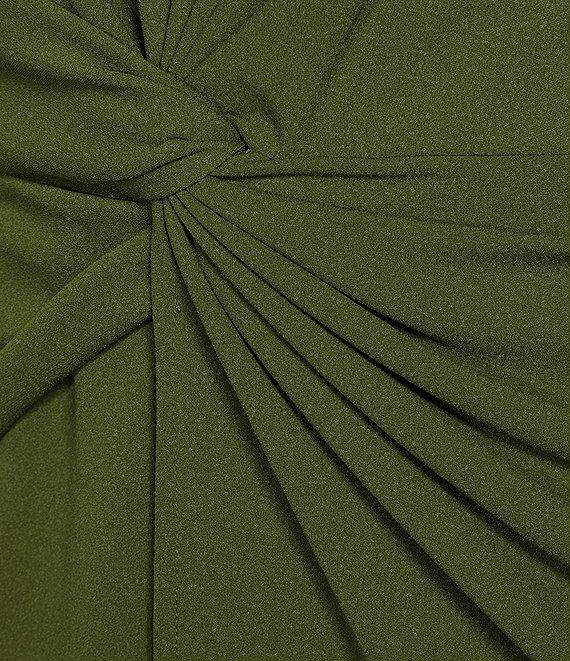 Adrianna Papell V-Neck Knot Front Crepe Sheath Dress Product Image