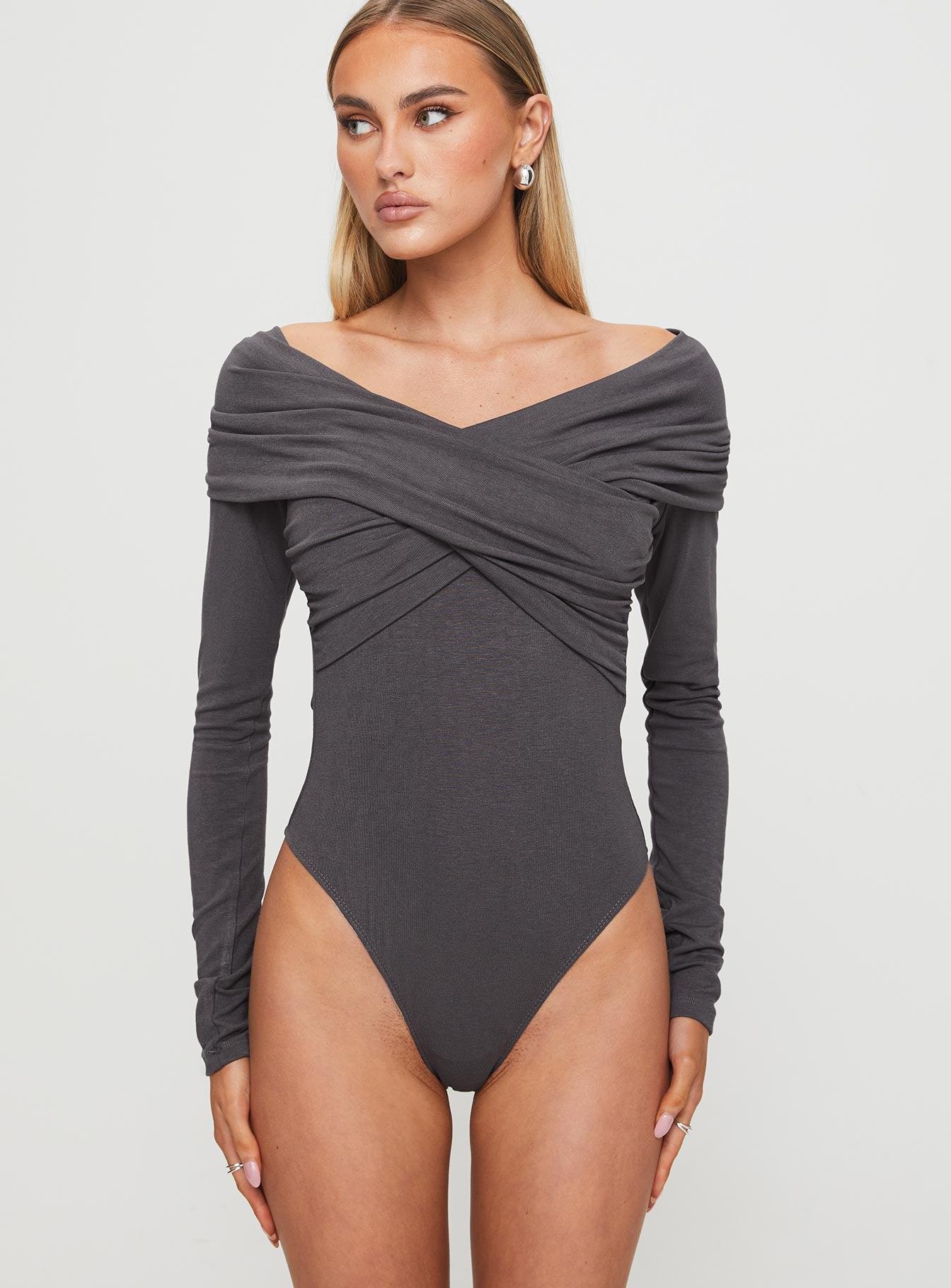 Sundlow Off Shoulder Bodysuit Slate Product Image