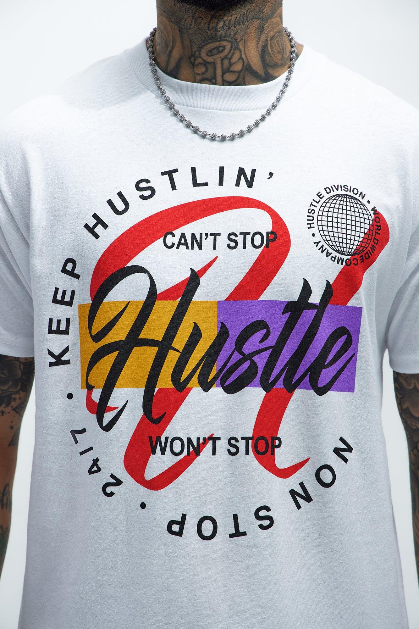 Hustle Non Stop Short Sleeve Tee - White Product Image
