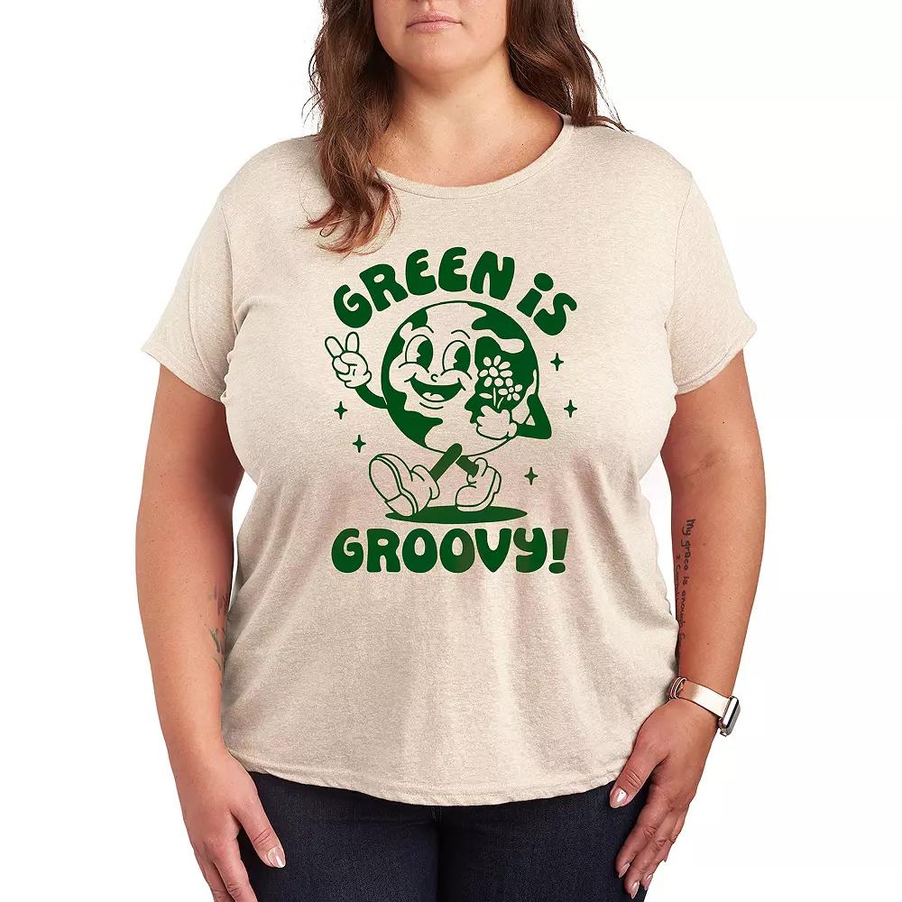 Plus Green is Groovy Graphic Tee, Women's,  Product Image