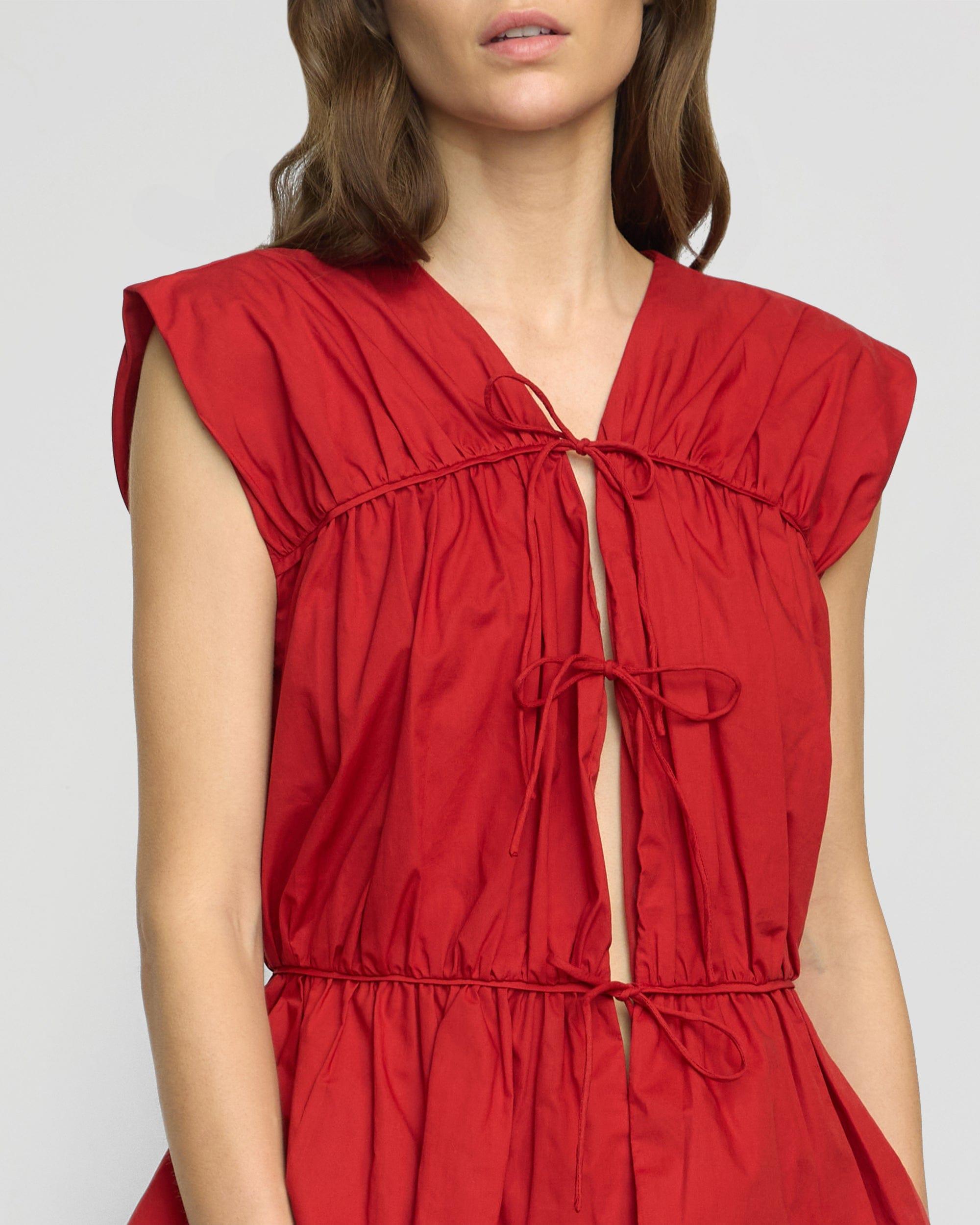 Neha Tie-Front Organic Cotton Blouse Product Image