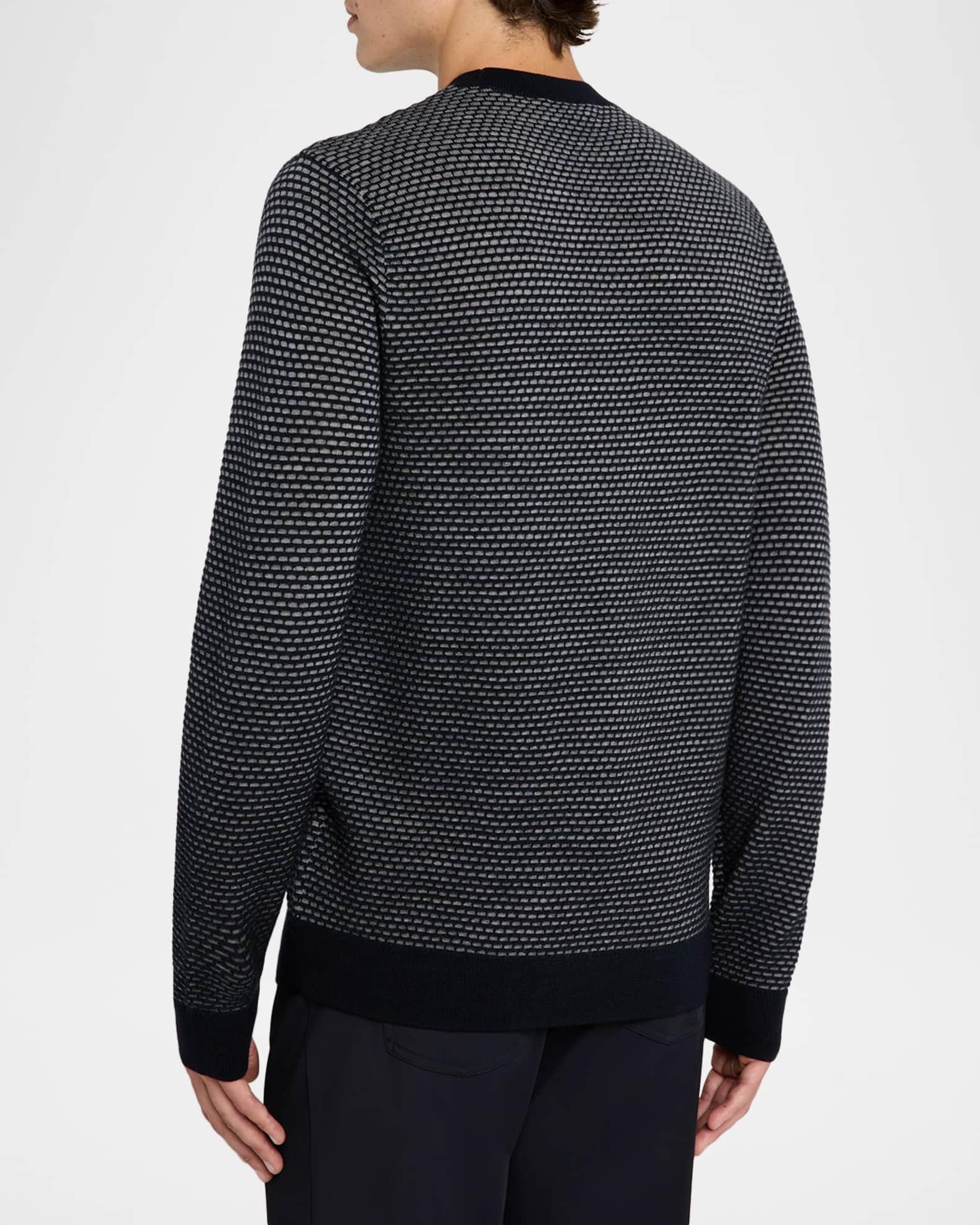 Men's Wool Knit Jacquard Crewneck Sweater Product Image