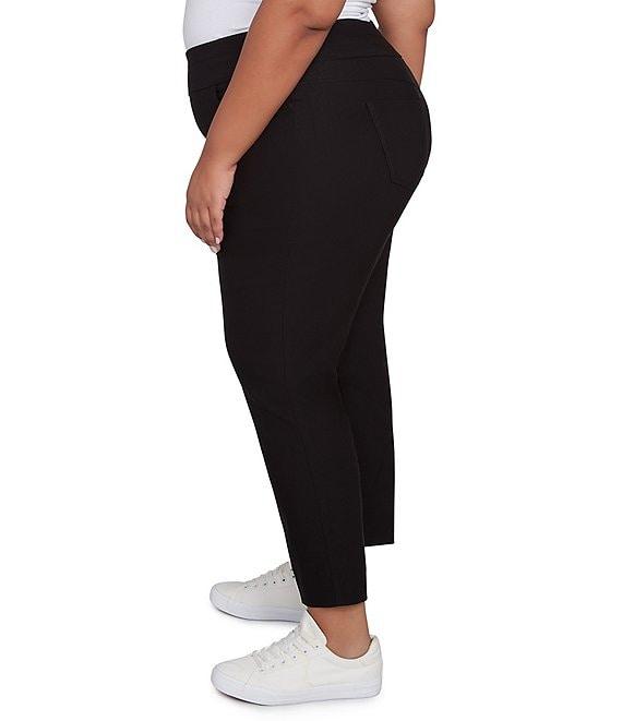 Ruby Rd. Plus Size Silk Tech Straight Leg Pull-On Ankle Pants Product Image