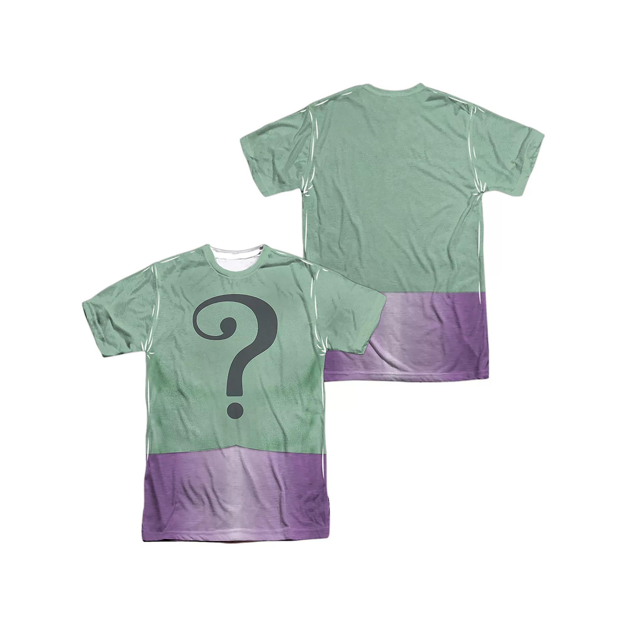 Men's Batman Riddler Question Mark Sublimated Graphic Tee, Size: XL, Black Product Image