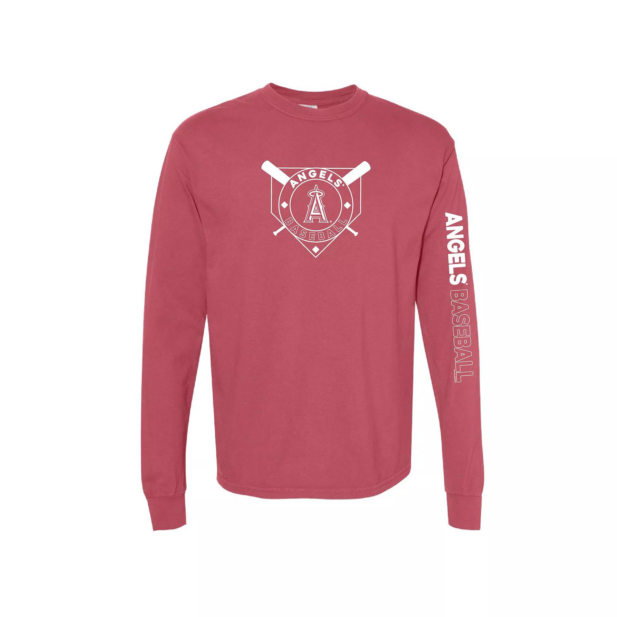 Womens Soft as a Grape Los Angeles Angels Pigment Dye Long Sleeve T-Shirt Product Image
