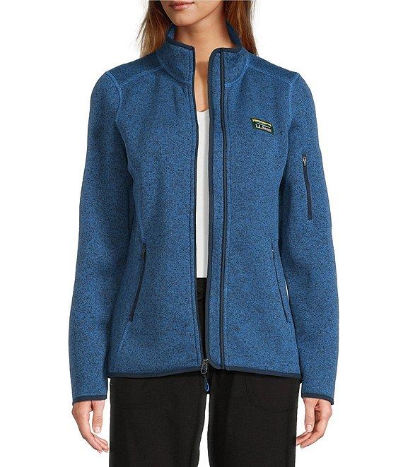 L.L.Bean Fleece Knit Stand Collar Long Sleeve Full Zip Sweater Jacket Product Image