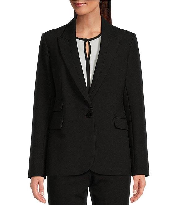 KARL LAGERFELD PARIS Single Button Notch Lapel Long Sleeve Blazer Product Image