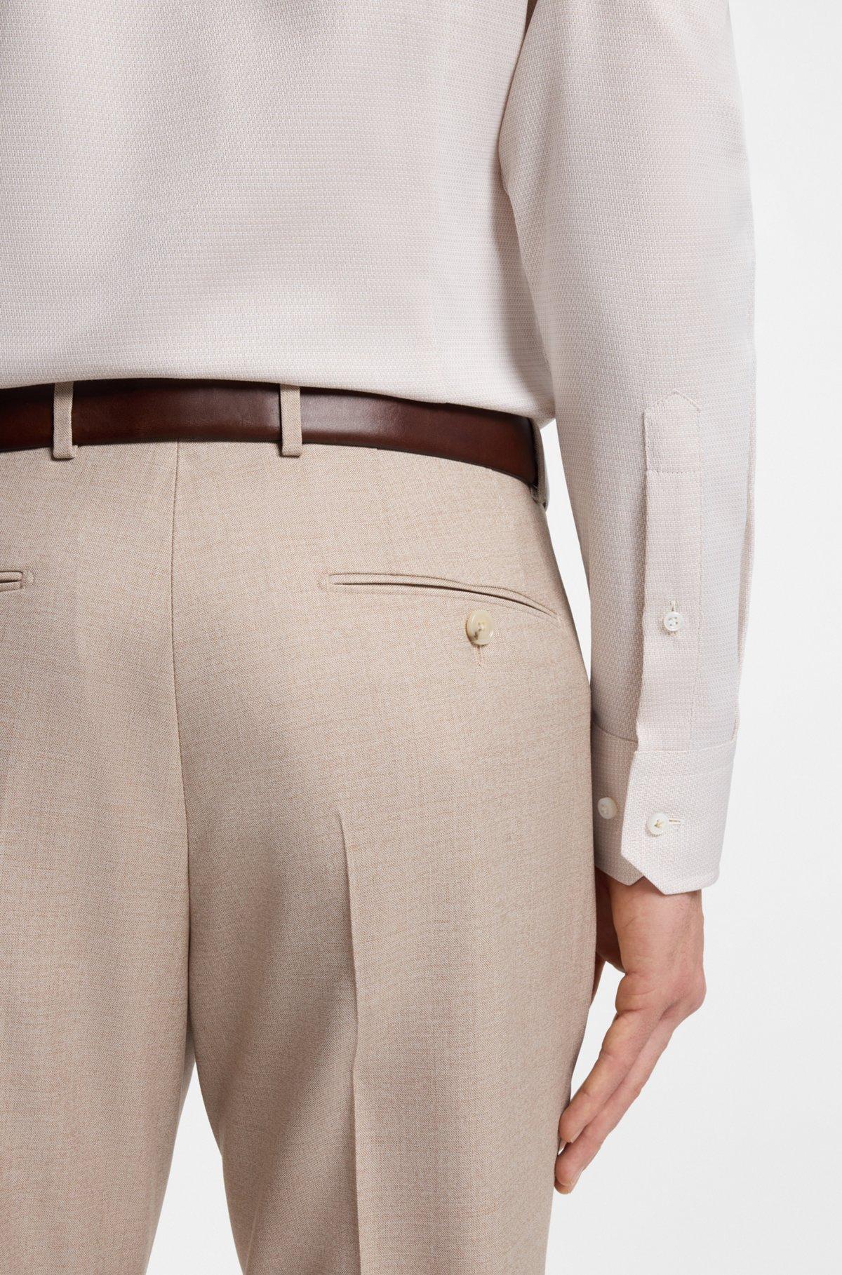 Slim-fit shirt in Italian-made structured cotton Product Image