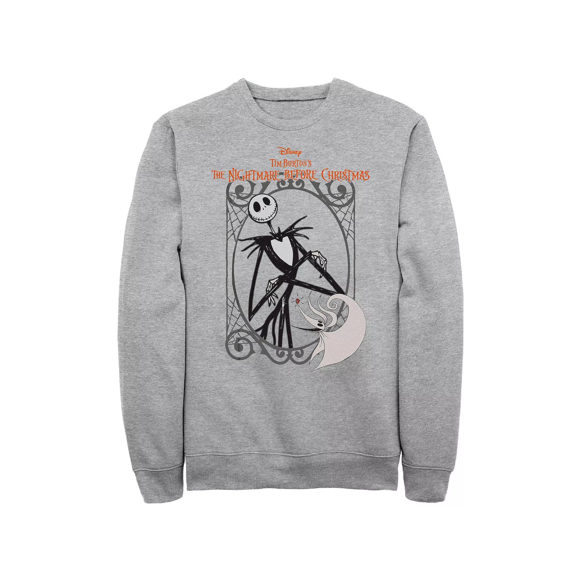 Disney's The Nightmare Before Christmas Jack And Zero Men's Graphic Fleece, Size: Medium, Athletic Grey Product Image
