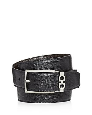 Mens Reversible Textured Leather Belt with Classic Buckle Product Image