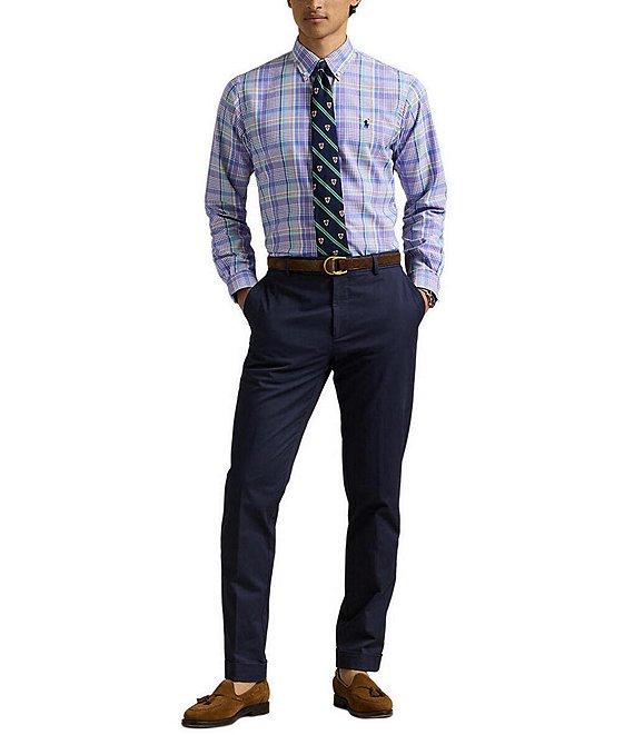 Polo Ralph Lauren Classic Fit Performance Stretch Oxford Medium Plaid Long Sleeve Woven Shirt Product Image