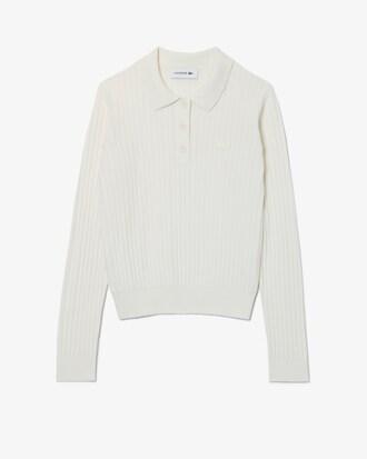 Regular Fit Ribbed Knit Polo Shirt Product Image