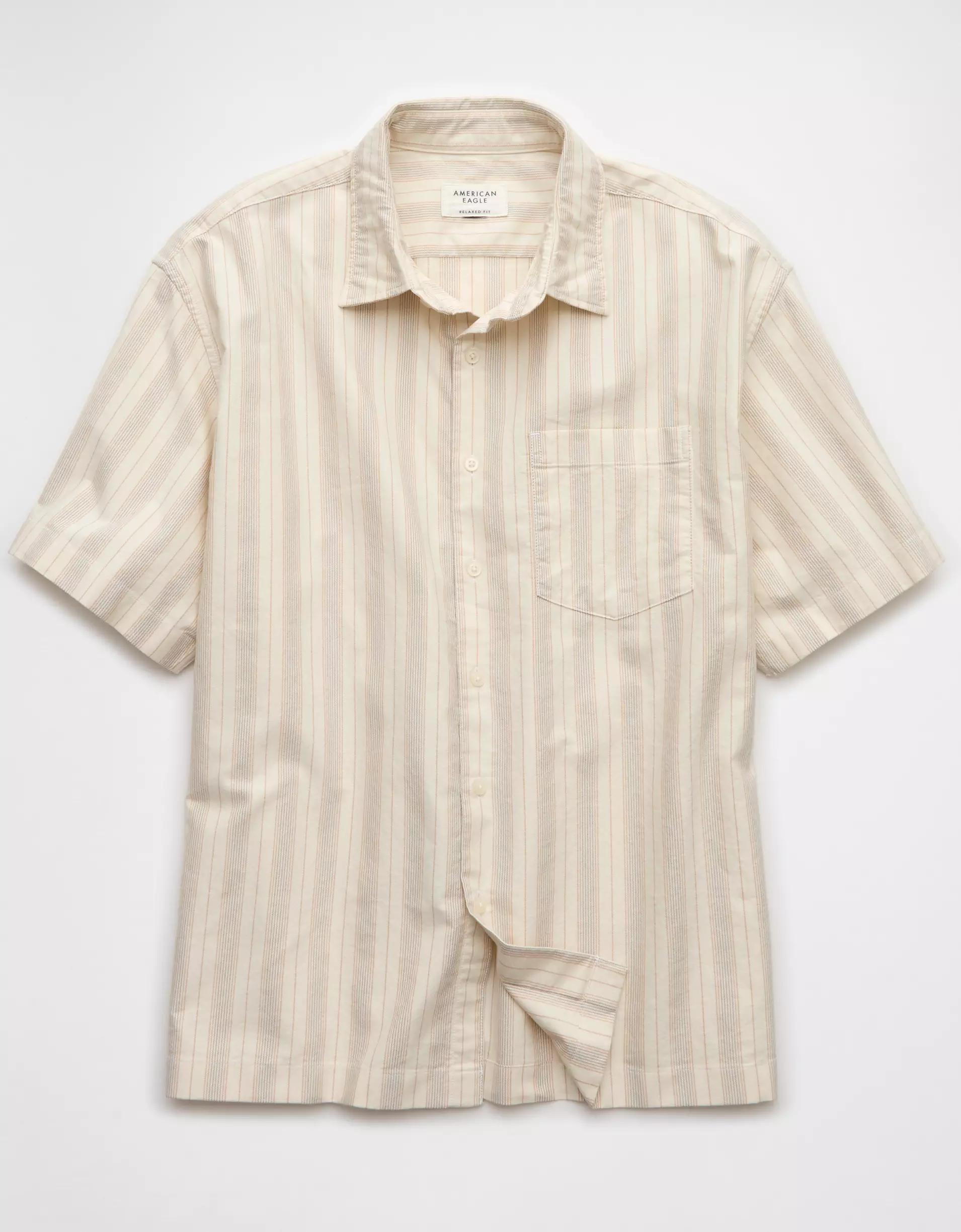 AE Poolside Striped Button-Up Shirt Product Image
