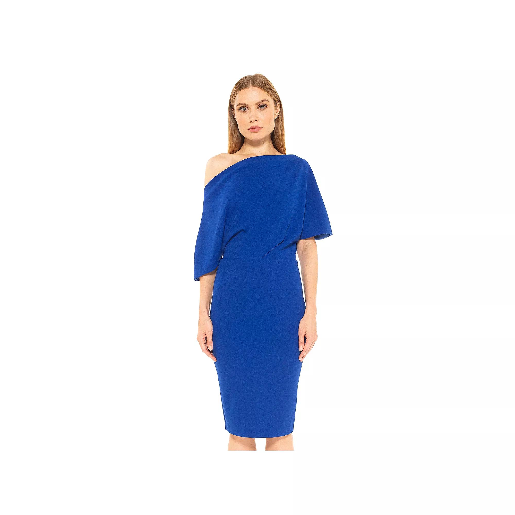Women's ALEXIA ADMOR Olivia Draped One-Shoulder Sheath Dress,  Product Image