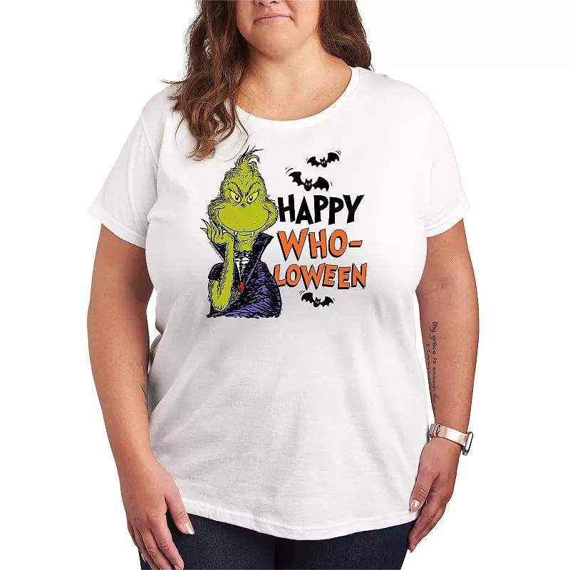 Plus Size Dr. Seuss Grinch Happy Who-Loween Graphic Tee, Womens Product Image