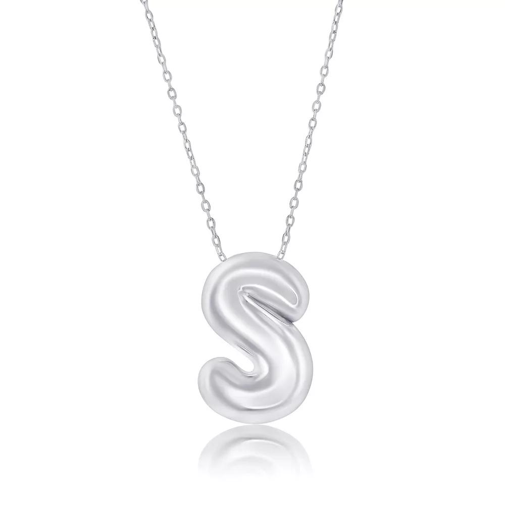 Argento Bella Sterling Silver Bubble Initial Necklace, Women's, Size: 16-18" ADJ Product Image
