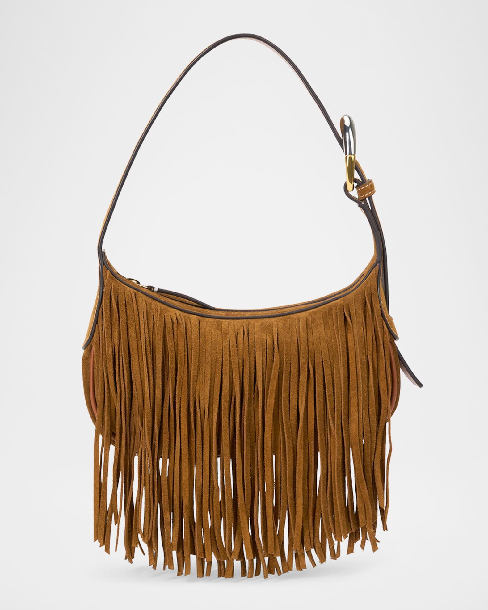 Owen Fringe Buckle Suede Shoulder Bag Product Image