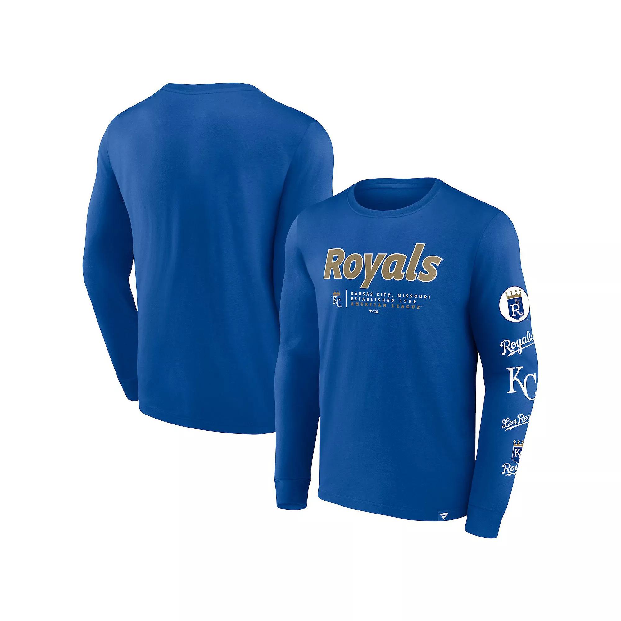 Men's Fanatics Branded Royal Kansas City Royals Strike the Goal Long Sleeve T-Shirt,  Product Image
