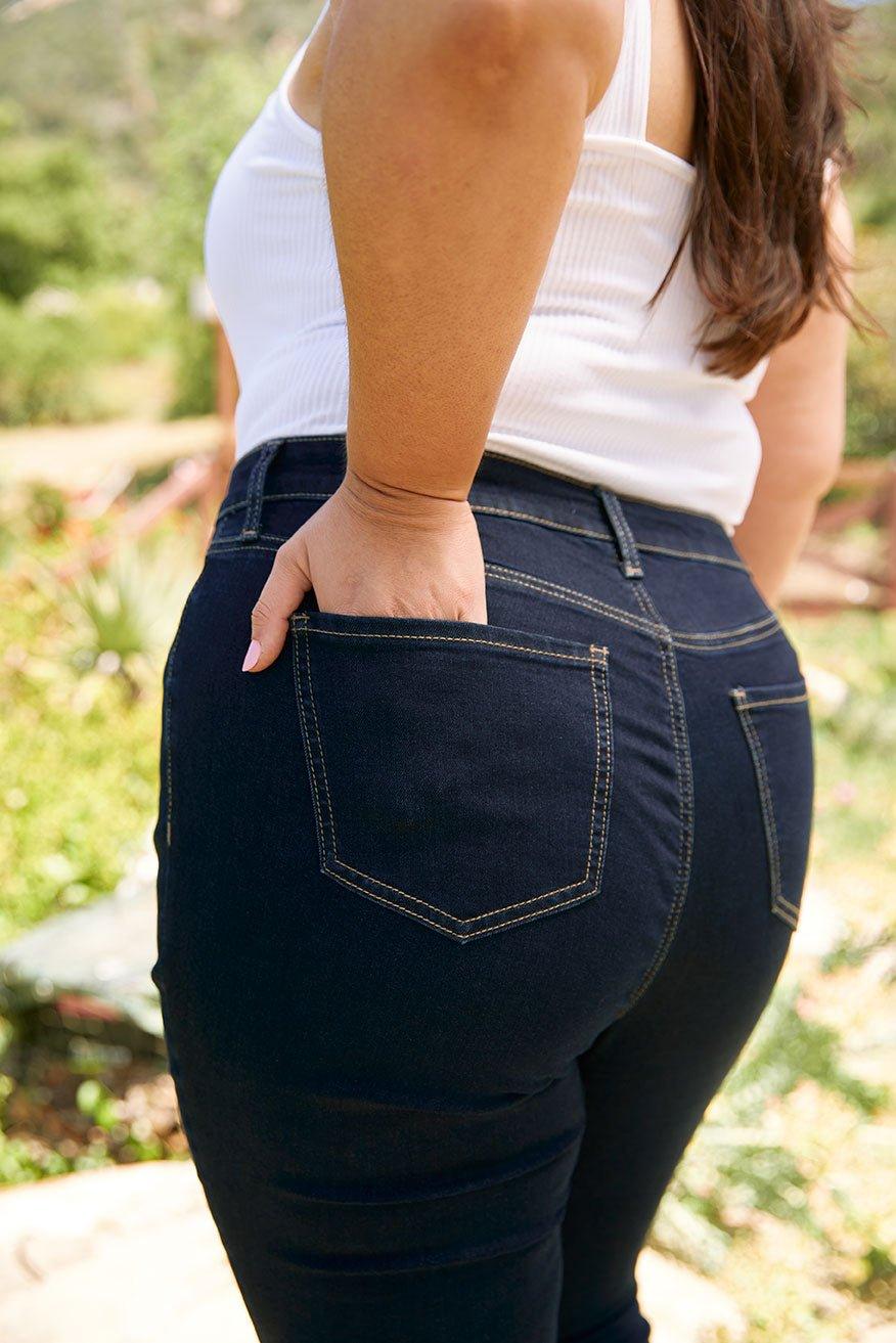 Westport 5 Pocket High Rise Rosette Skinny Jeans - Plus Product Image