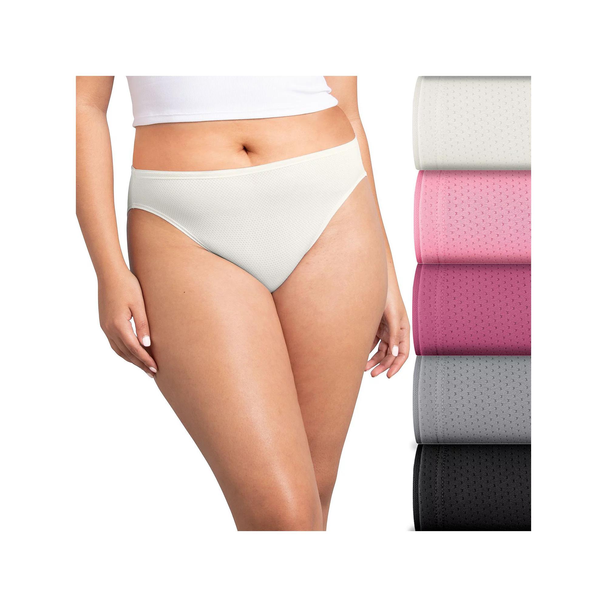 Women's Fruit of the Loom® Signature 5-pack Breathable Micro-Mesh High-Cut Panty 5DBMHCK,  Product Image
