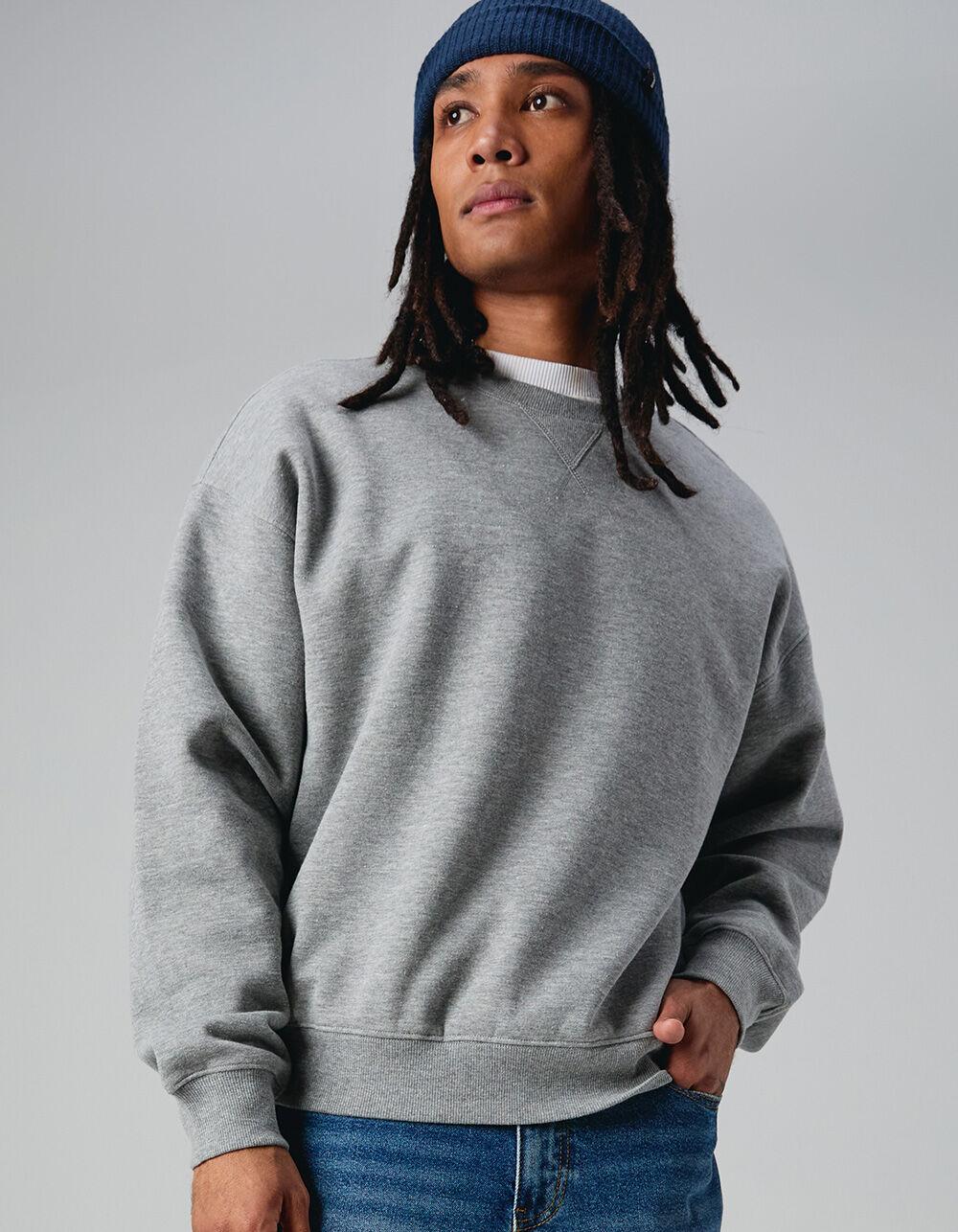 RSQ Mens Oversized Crewneck Sweatshirt - OLIVE Product Image