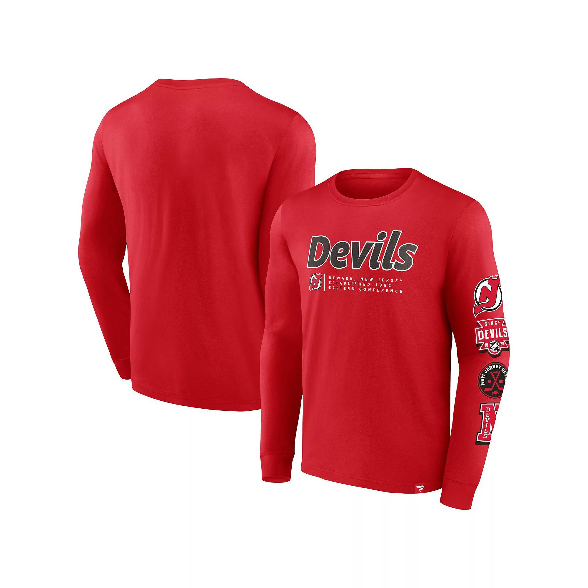 Men's Fanatics Branded Red Washington Capitals Strike the Goal Long Sleeve T-Shirt,  Product Image