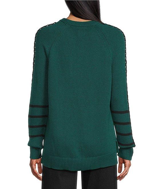 NIC + ZOE Dashing Down Knit Round Neck Long Sleeve Sweater Product Image