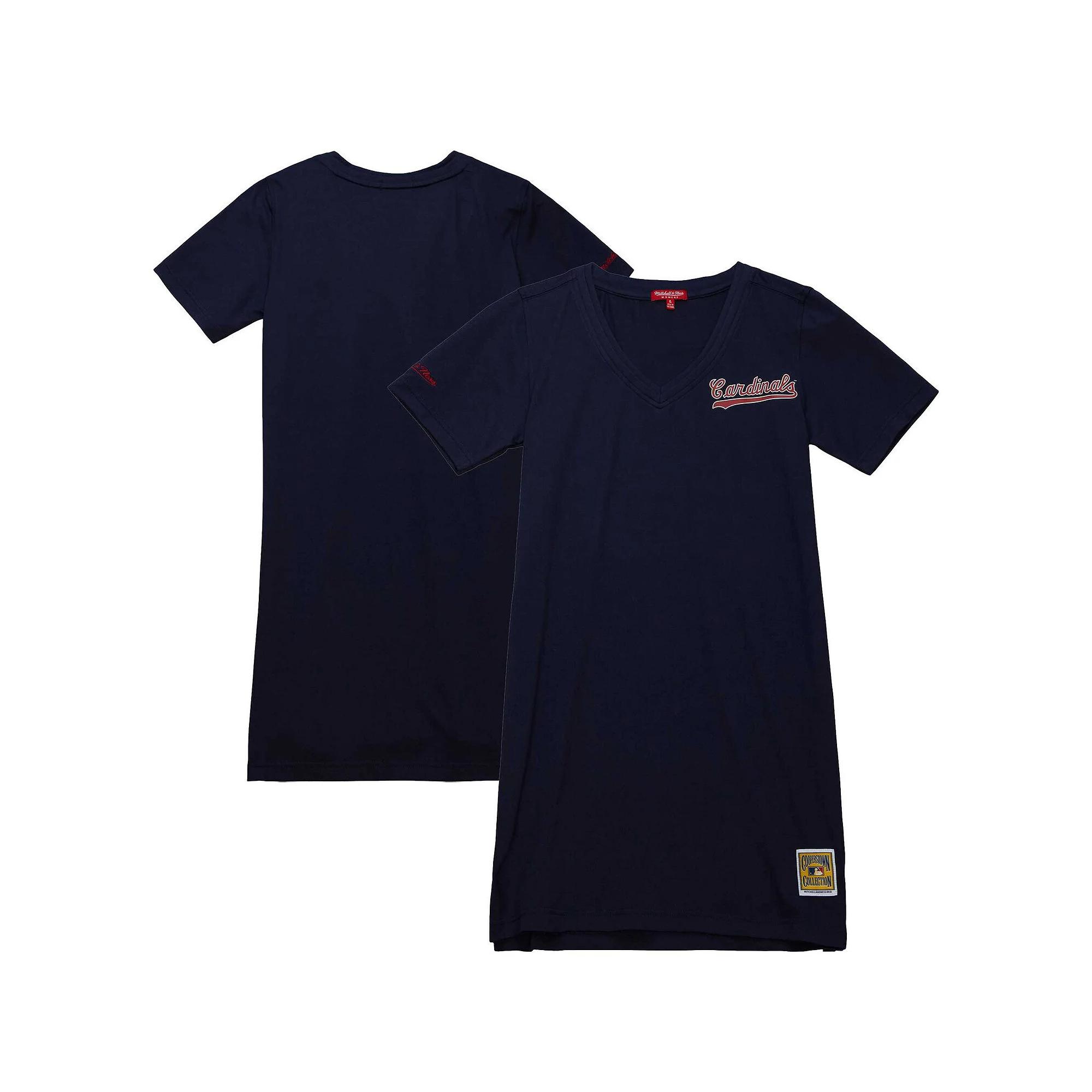 Women's Mitchell & Ness Navy St. Louis Cardinals Cooperstown Collection V-Neck Dress,  Product Image