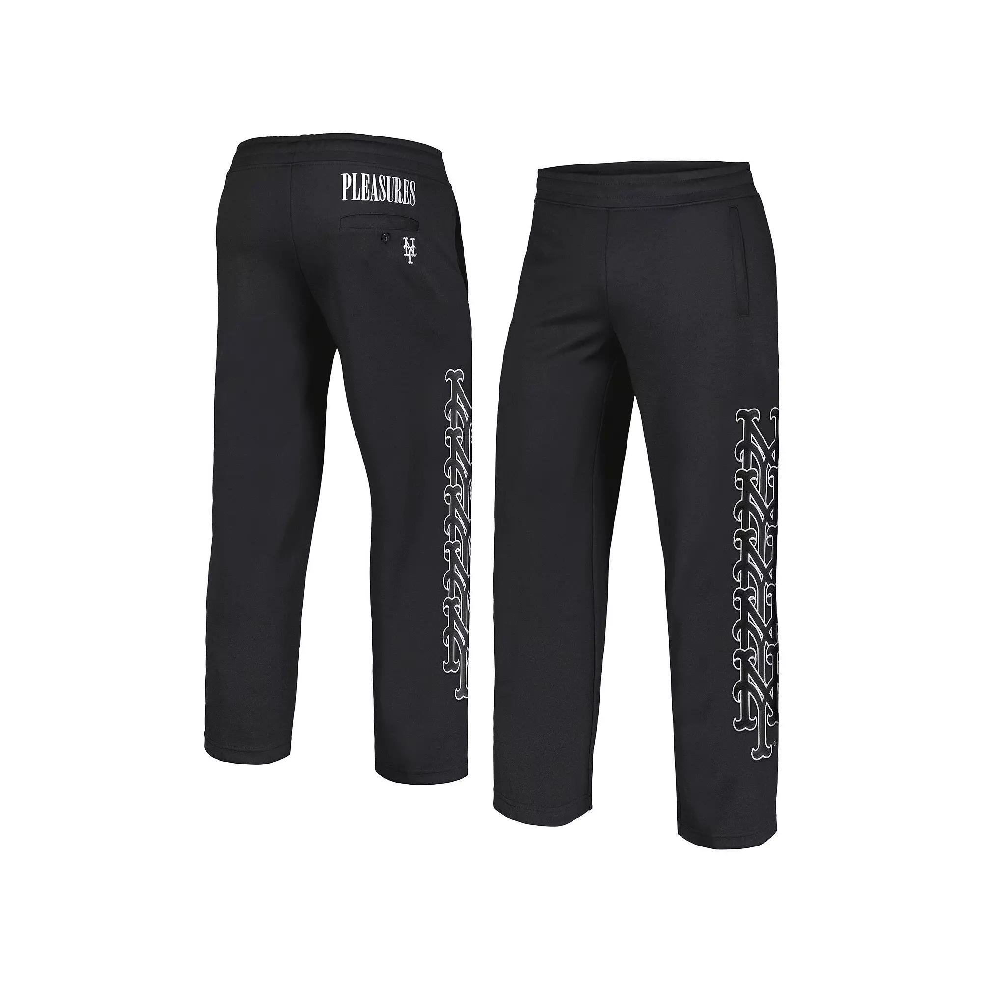 Men's PLEASURES Black New York Mets Pitcher Track Pants,  Product Image