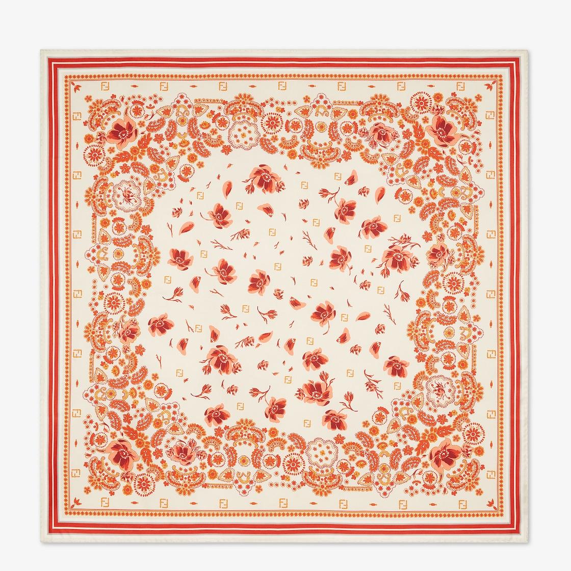 FF FoulardIvory silk Coral Bandana foulard Product Image