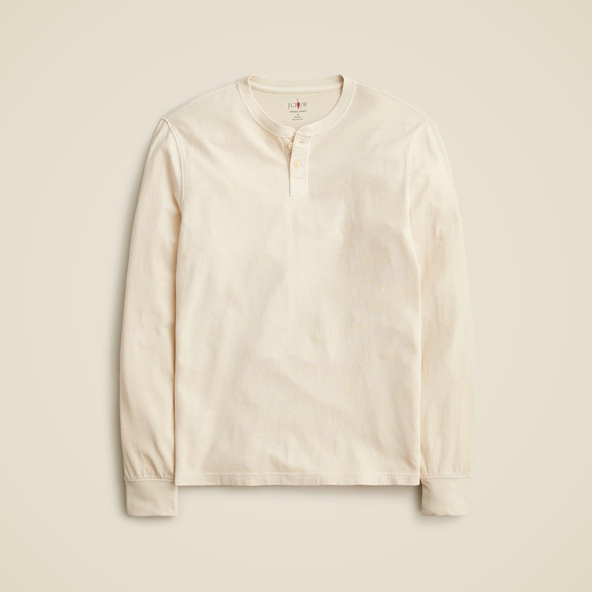 Vintage-wash cotton henley Product Image