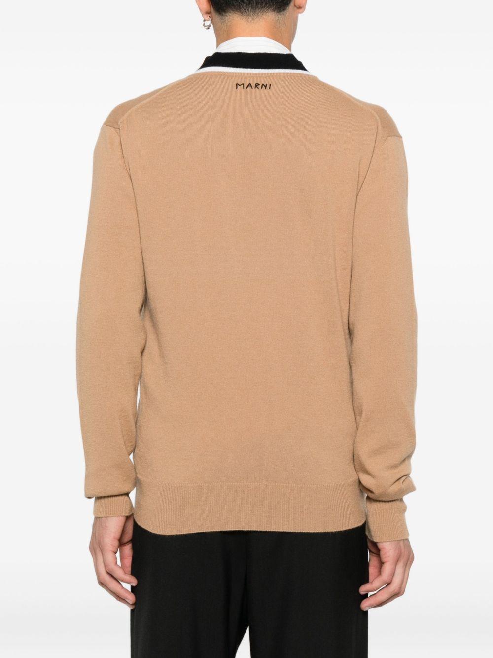 V-neck wool sweater Product Image