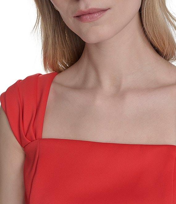 Vince Camuto Scuba Knit Square Neck Sleeveless Bodycon Dress Product Image