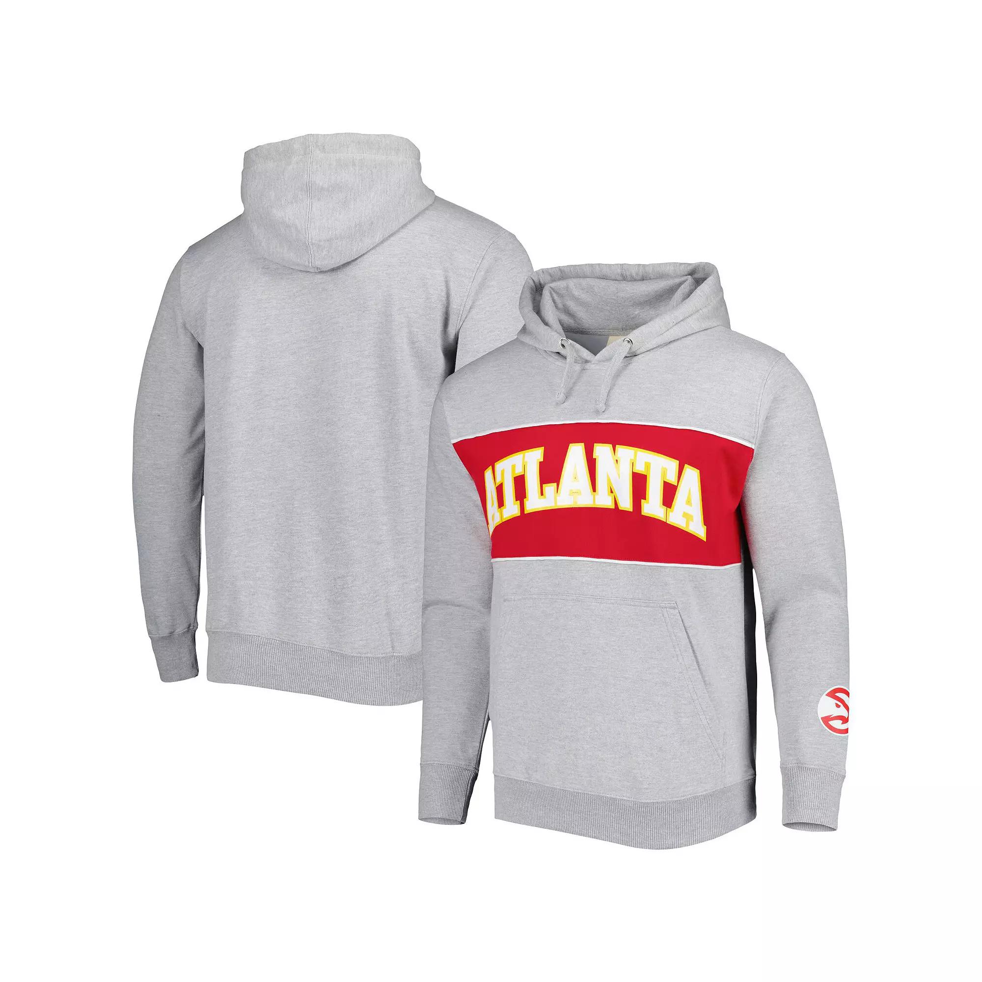 Men's Fanatics Branded Heather Gray Atlanta Hawks Wordmark French Terry Pullover Hoodie,  Product Image