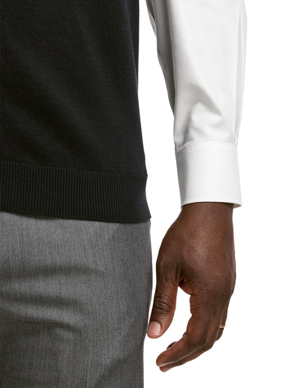 Cotton Full Zip Mock Neck Vest - Black Product Image