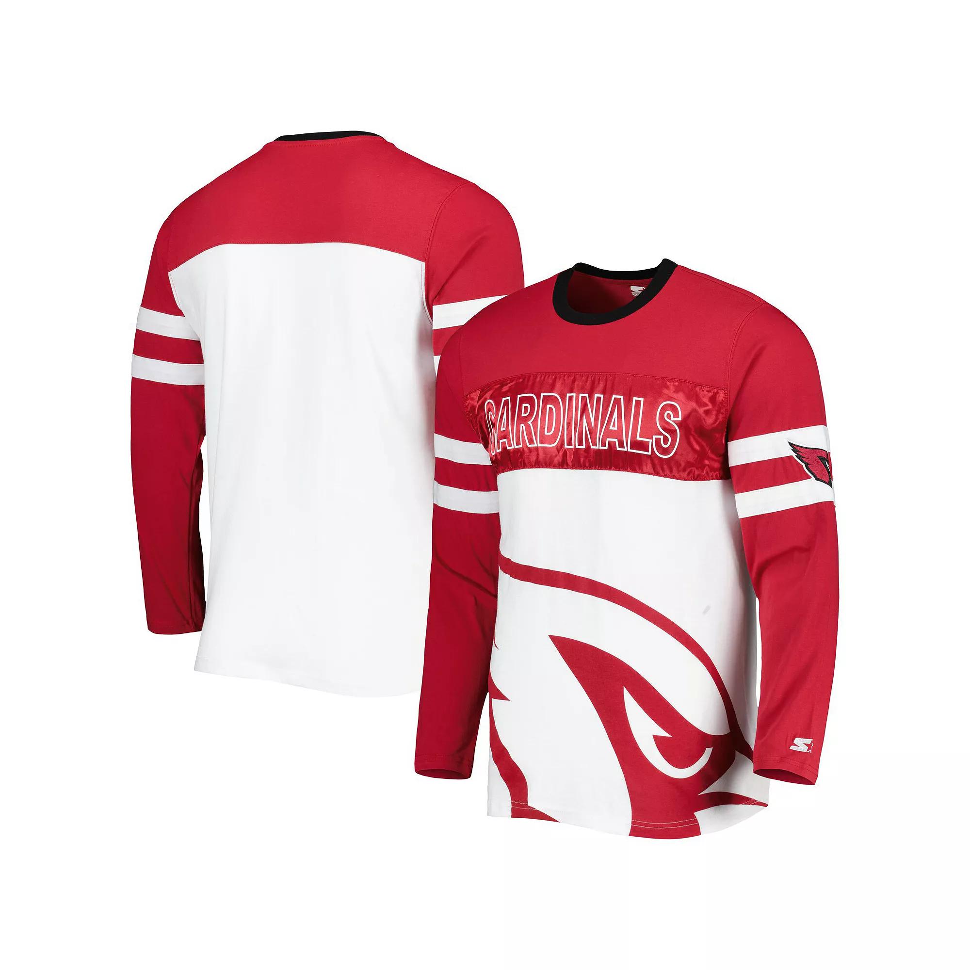 Men's Starter Cardinal/White Arizona Cardinals Halftime Long Sleeve T-Shirt, Size: Large, Red Product Image