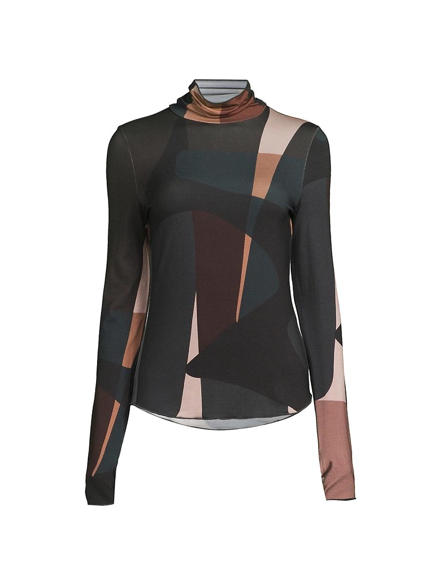 Womens Abstract Soft Touch Turtleneck Top Product Image