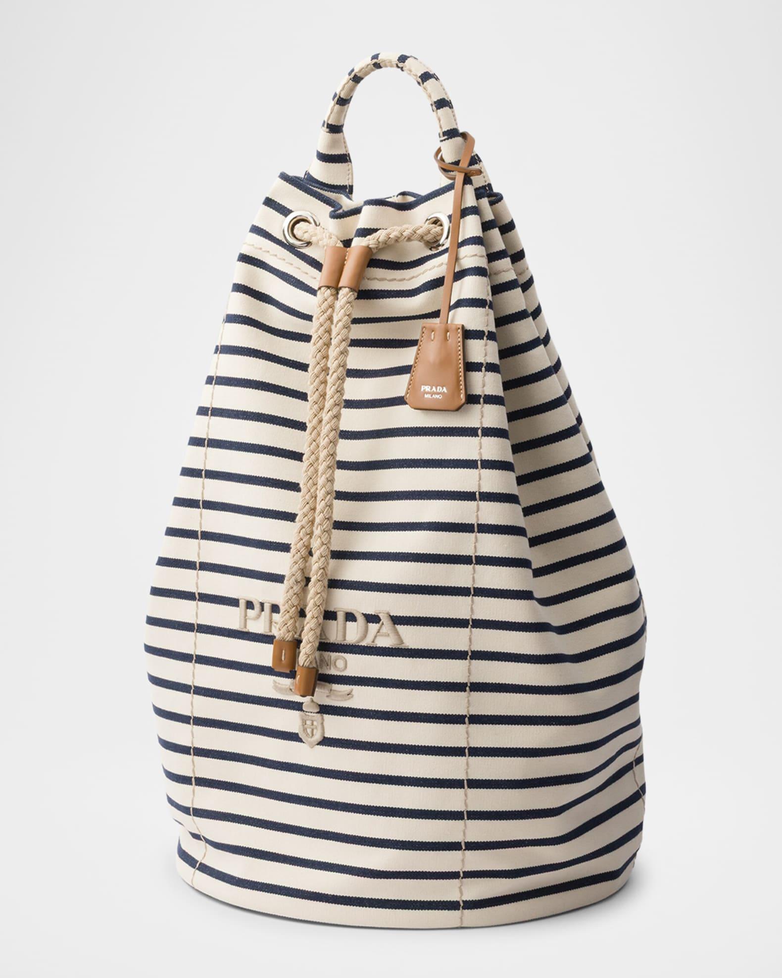 Men's Striped Canvas Drawstring Duffel Bag Product Image